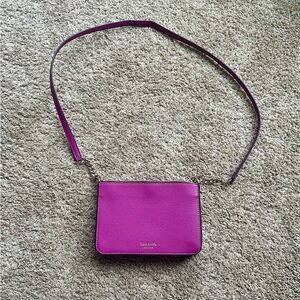 Kate Spade Vibrant Pink Crossbody Bag with Gold Detailing